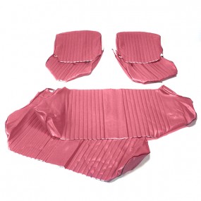 Front and rear seat covers for Fiat 500 F-L-R convertible (in amaranth red imitation) Models from August 1968