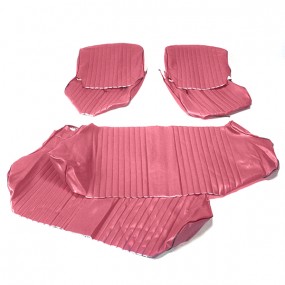 Fundas de asientos delanteros y traseros para Fiat 500 F-L-R descapotable (en imitación rojo amaranto) Modelos de Agosto 1968