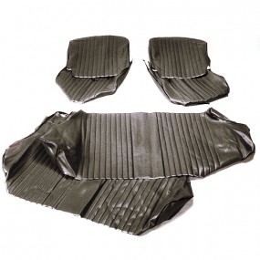 Fundas de asientos delanteros y traseros para Fiat 500 F-L-R cabriolet (imitación negro) Modelos de agosto de 1968