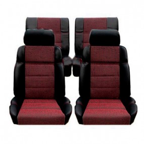 Front seat and rear seat trim in black leather and 205 CTI quartet fabric