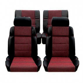 Garnitures siège avant et banquette arrière en cuir noir et tissu quartet 205 CTI