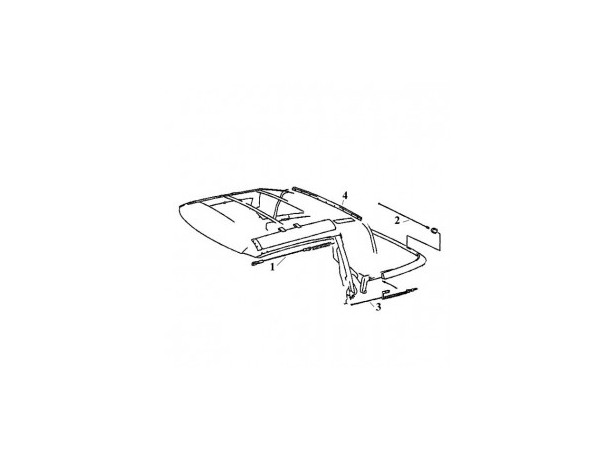 Cabrioletkapkabel boven linkerruit voor Mercedes 300 SL t/m 600 SL type R129