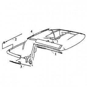 Convertible top cable above the right window for Mercedes 300 SL-600 SL type R129