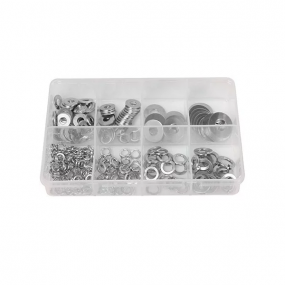 Box of 250 flat washers in zinc-plated steel