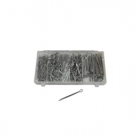 Box of 555 split pins in zinc-plated steel