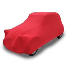 Capa de carro descapotável Citroen 2CV sob medida em Jersey Red (Coverlux +) - uso na garagem