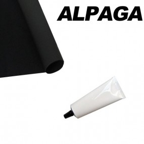 Basic repair kit for convertible tops in black Alpaca