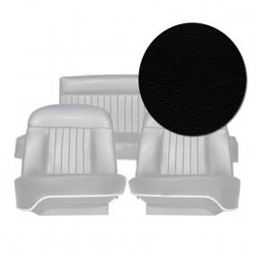 Coiffes complètes des sièges avant et banquette arrière en cuir noir pour Peugeot 404 Cabriolet
