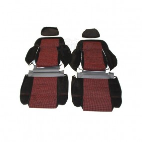 Front seat trim in black ribbed fabric and 205 CTI quartet fabric
