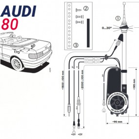 Antenne motorisée électrique Audi 80 - HIRSCHMANN HIT 2050