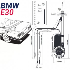 Antenne motorisée électrique BMW E30 - HIRSCHMANN HIT 2050