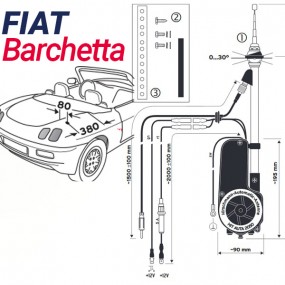Fiat Barchetta electric motorized antenna - HIRSCHMANN HIT 2050