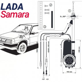 Antenne motorisée électrique Lada Samara - HIRSCHMANN HIT 2050