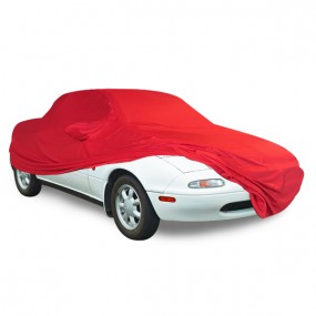 Custom made Mazda MX-5 NA autohoes (autohoes voor interieur) gemaakt van rood Coverlux Jersey