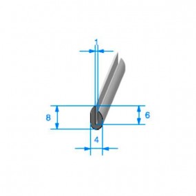 U-shaped finishing seal - 4 x 8 mm