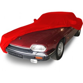 Jaguar XJS Maßgeschneiderte Autoschutzhülle (Autoabdeckung) für den Innenbereich aus Coverlux Jersey – rot