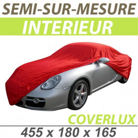 Semi-made-to-measure indoor car cover in Mouse-gray Coverlux (FM3) Jersey