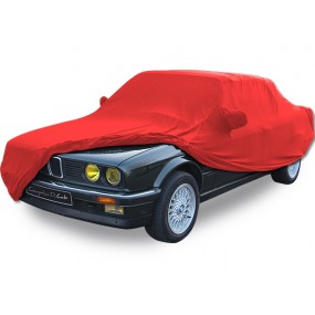 Custom-made BMW E30 indoor car cover in Coverlux Jersey - red