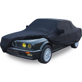 BMW E30 maßgefertigte Autoschutzhülle (Autoabdeckung für Innen) aus Coverlux Jersey - schwarz