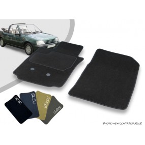 Custom car front mats Peugeot 205 convertible overlocked needle punched carpet