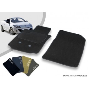Custom-made front car mats for Renault Megane 3 CC overlocked needle punched carpet