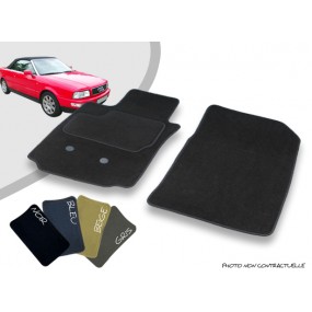 Custom-made front car mats for Audi 80 convertible overlocked needle punched carpet