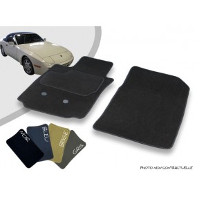 Custom-made front car mats for Porsche 944 convertible overlocked needle punched carpet