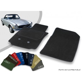 Front car mats tailor-made for Mercedes W113 convertible edged velvet