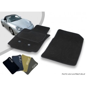 Custom car front mats Porsche Boxster 986 convertible 2003/2004 overlocked needle punched carpet