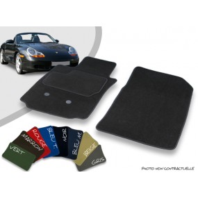 Op maat gemaakte Porsche Boxster 986 Cabrio vloermatten voorin met fluwelen randen