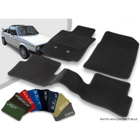 Tapis auto avant et arrière sur-mesure Volkswagen Golf 1 cabriolet velours bordé
