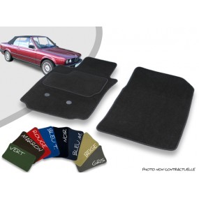 Tapis auto avant sur-mesure Bmw E30 cabriolet velours bordé