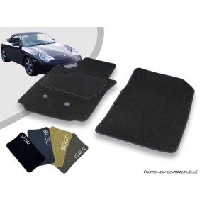 Tapis auto avant sur-mesure Porsche 996 cabriolet (2002-2004) moquette aiguilletée surjetée