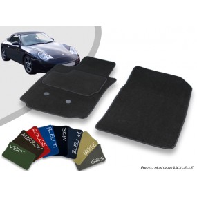 Tapis auto avant sur-mesure Porsche 996 cabriolet (2002-2004) velours bordé