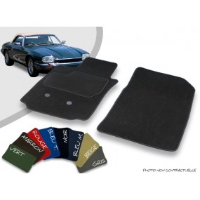 Custom car front mats Jaguar XJS convertible edged velvet