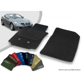 Tapis auto avant sur-mesure Mercedes SLK 2 R171 cabriolet velours bordé