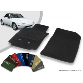 Tapis auto avant sur-mesure Mazda MX5 NA cabriolet  velours bordé