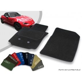 Tapis auto avant sur-mesure Mazda MX5 ND cabriolet  velours bordé