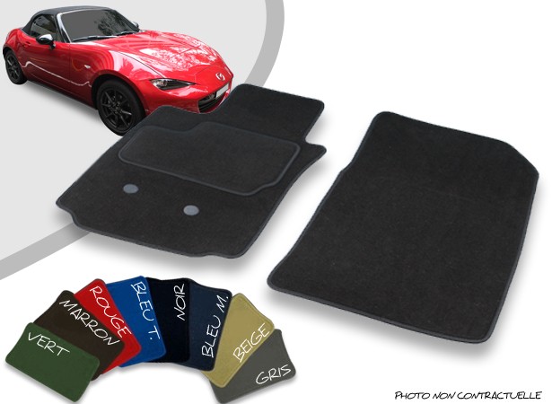 Tapis auto avant sur-mesure Mazda MX5 ND cabriolet  velours bordé
