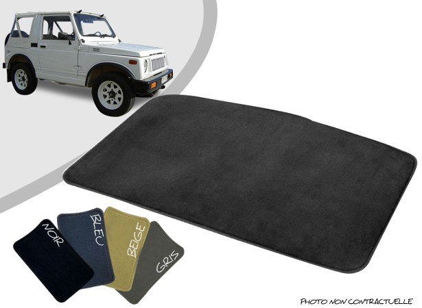 Tapis coffre sur-mesure Suzuki Samurai SJ 410/413 cabriolet moquette aiguilletée surjetée