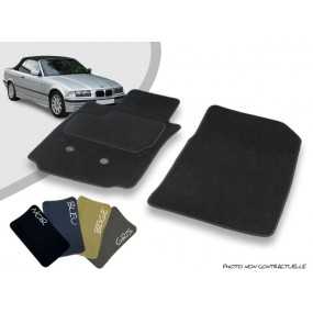 Tapis auto avant sur-mesure BMW E36 cabriolet moquette aiguilletée surjetée