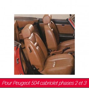 Garnitures de sièges avant Peugeot 504 cabriolet phase 2 et 3 - Fabrication Française
