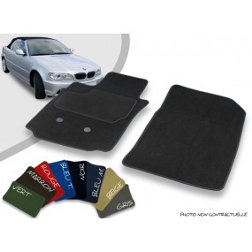 Tapis auto avant sur-mesure Bmw E46 cabriolet velours bordé