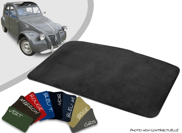 Tapis coffre sur-mesure Citroen 2CV cabriolet velours bordé