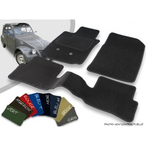 Tapis auto avant et arrière sur-mesure Citroen 2CV cabriolet de juillet 1978 à 1990