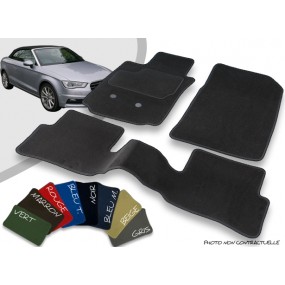 Tapis auto avant et arrière sur-mesure Audi A3 8V cabriolet velours bordé