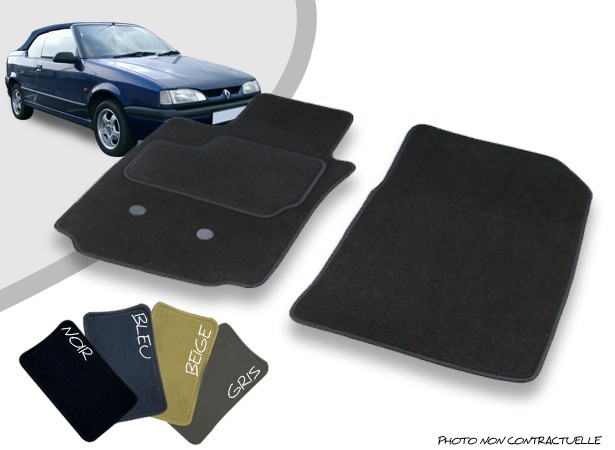Tapis auto avant sur-mesure Renault 19 cabriolet moquette aiguilletée surjetée