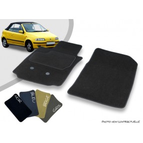 Custom front car mats Fiat Punto convertible overlocked needle punched carpet