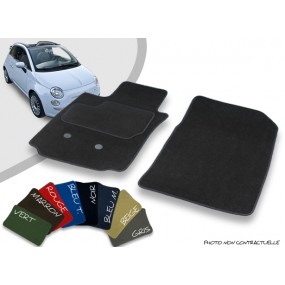 Tapis auto avant sur-mesure Fiat 500 C cabriolet velours bordé