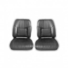 Fundas de asiento delantero de polipiel negra para Alpine A110 (1300 1600S)